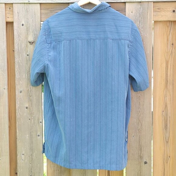 QUINCY Men's Button Up Short Sleeve Steel Blue Size Large - Picture 3 of 6